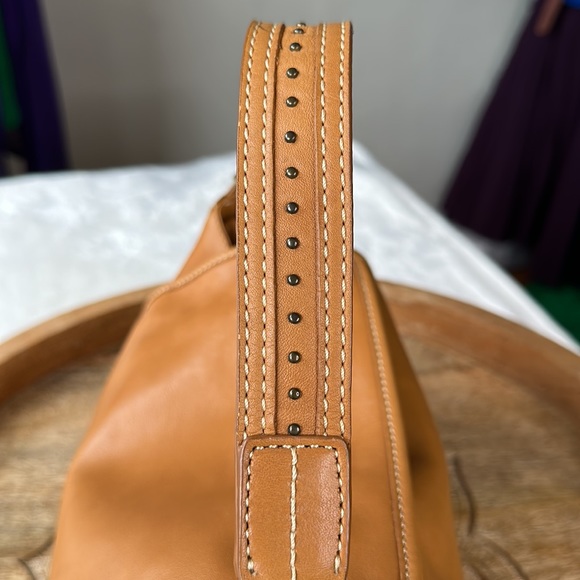 KENNETH COLE New York Camel Tan Leather Studded Bag - Picture 5 of 16